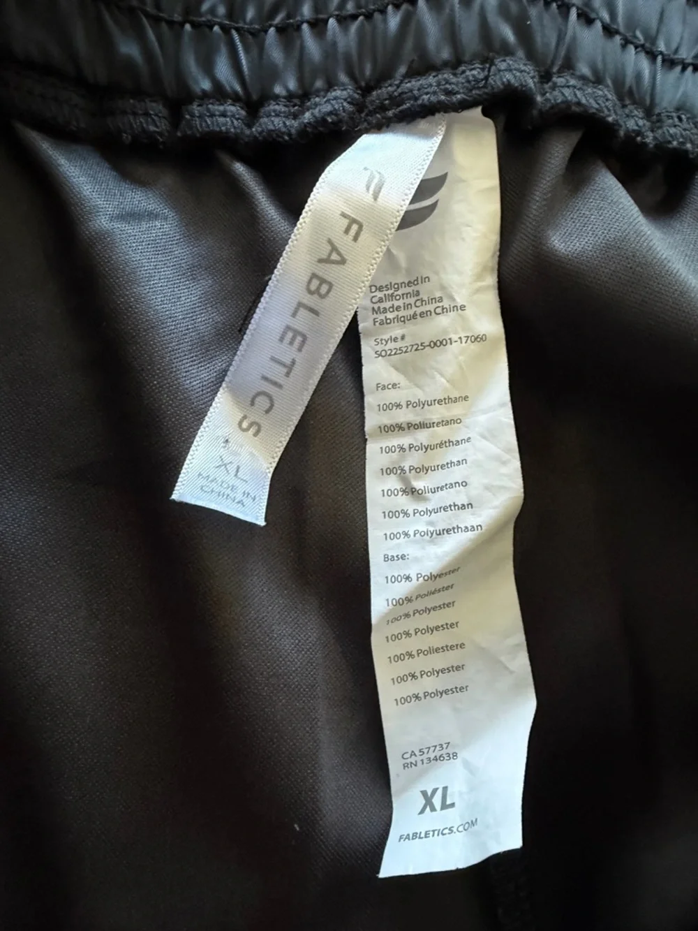 Fabletics Black Vegan Leather High-Waisted Short - Picture 7 of 8